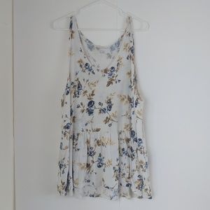 American Eagle floral peplum tank